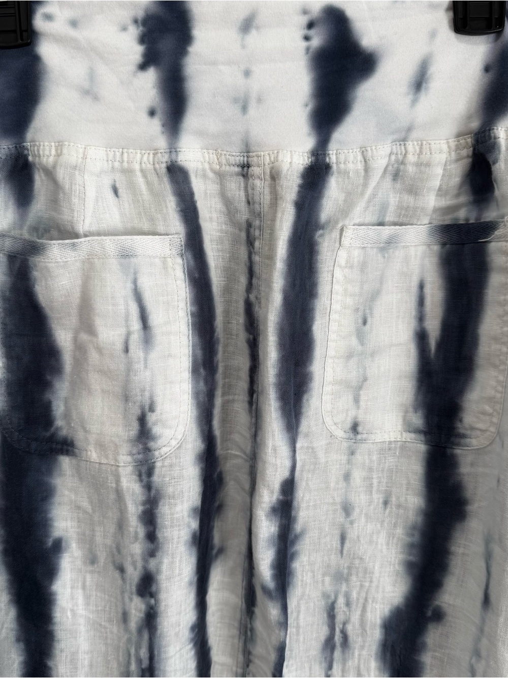 XCVI triste linen maxi skirt in stone blue/white striped tie dye large - Picture 8 of 10